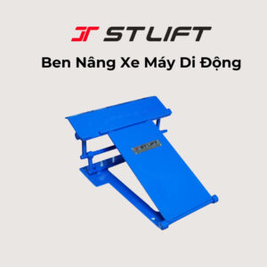 Ben nâng xe máy di động Stlift màu xanh