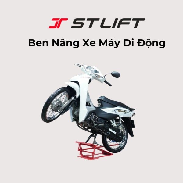 Ben nâng xe máy di động stlift màu đỏ