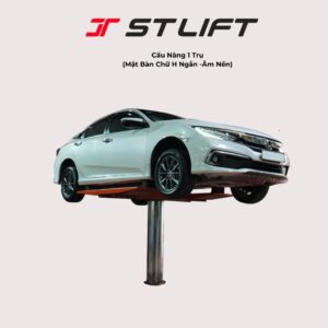 cầu nâng rửa xe ô tô 1 trụ với mặt bàn chữ H ngắn để nâng bụng xe ô tô do STLIFT sản xuất